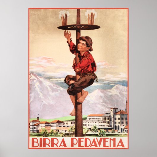 BIRRA PEDAVENA 1920 Vintage italienische Bierwerbu Poster (Vorne)