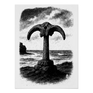 Birsay Walknochen – Orkney Tinten-Monument Poster