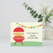 birt BBQ, barbecue, bbq grill, Invitation Postcard Einladungspostkarte (Stehend Vorderseite)