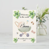 Birth announcement baby clover einladung (Stehend Vorderseite)