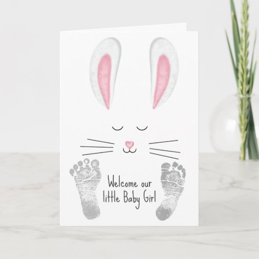 Birth Announcement Bunny Feiertagskarte (Vorderseite)
