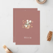 Birth Announcement Card Cute Little Mouse Mitteilungskarte (Vorderseite/Rückseite Beispiel)