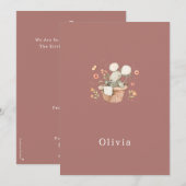 Birth Announcement Card Cute Little Mouse Mitteilungskarte (Vorne/Hinten)