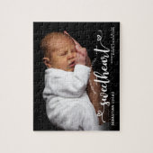 Birth Announcement Einführung in Sweetheart Script Puzzle (Vertikal)