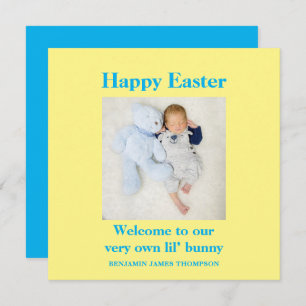 Birth Announcement Happy Oaster Foto Boy Card Feiertagskarte