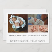 Birth Announcement | Multi Photo Collage (Rückseite)