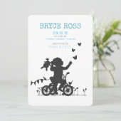 BIRTH ANNOUNCEMENTS Boy with bike Ankündigung (Stehend Vorderseite)