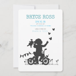 BIRTH ANNOUNCEMENTS Boy with bike Ankündigung
