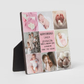 Birth Announcment Personalize 8 Photo christmas Fotoplatte (Vorderseite)
