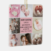  Birth Announcment Personalize 8 Photo christmas Keramikornament (Rechts)