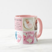  Birth Announcment Personalize 8 Photo christmas  Tasse (VorderseiteRechts)
