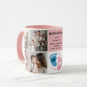  Birth Announcment Personalize 8 Photo christmas  Tasse (Vorderseite Links)
