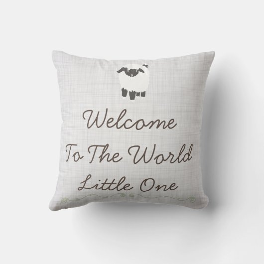 Birth Baby Pillow Lamb Boy Girl Nursery Kissen (Rückseite)