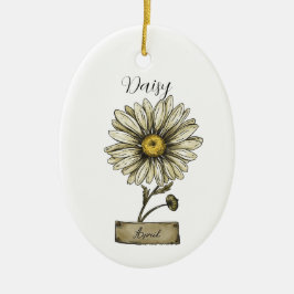 Birth Blume APRIL Birthday Daisy Keramik Ornament