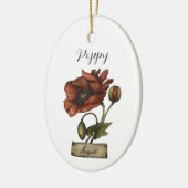 Birth Blume AUGUST Birthday Poppy Keramik Ornament (Links)