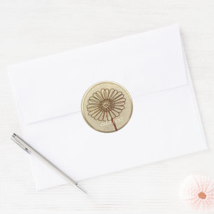 Birth Blume Daisy April Klassischer Rundsticker Runder Aufkleber