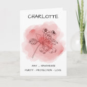 Birth Blume Hawthorn Rosa Denken Sie an Sie Karte (Vorderseite)