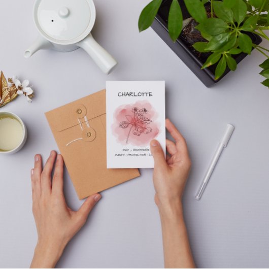 Birth Blume Hawthorn Rosa Denken Sie an Sie Karte