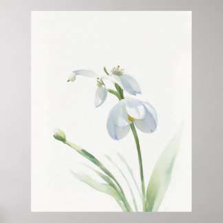 Birth Blume Januar Snowdrop Poster