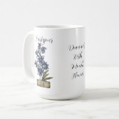 Birth Blume JULY Birthday Larkspur Kaffeetasse (Vorderseite Links)