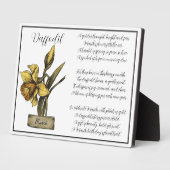 Birth Blume MÄRZ Geburtstag Daffodil Fotoplatte (Seite)