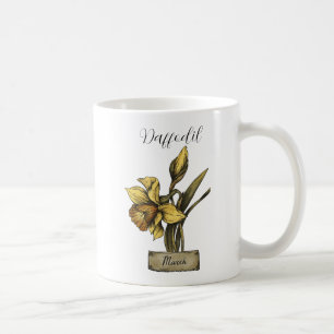 Birth Blume MÄRZ Geburtstag Daffodil Kaffeetasse