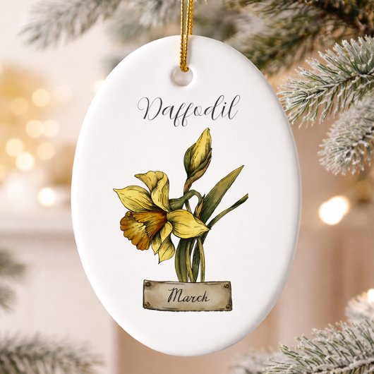 Birth Blume MÄRZ Geburtstag Daffodil Keramik Ornament