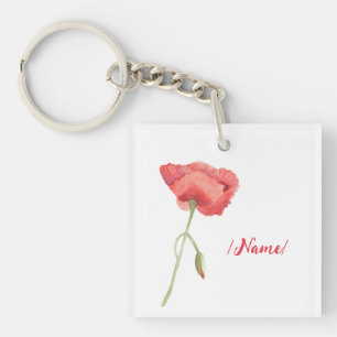 Birth Blume Poppy Holiday Geschenk Schlüsselanhänger