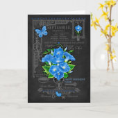 Birth Blume September Chalk Personalisiert Card Karte (Gelbe Blume)