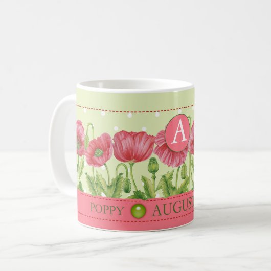 Birth Blume und Gem August Klassische Tasse (Vorderseite Links)