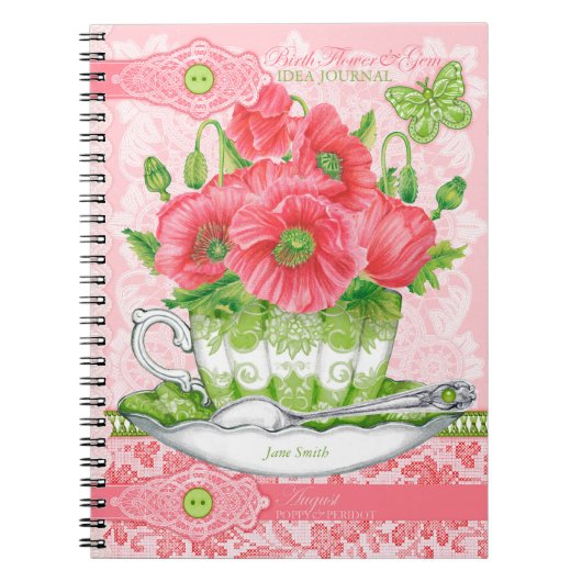 Birth Blume und Gem August Lace Notizblock (Vorderseite)