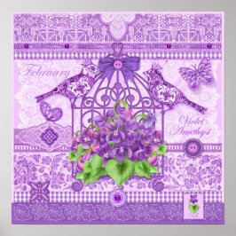 Birth Blume und Gem February Birdcage Poster