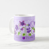 Birth Blume und Gem February Klassische Tasse (Vorderseite Links)