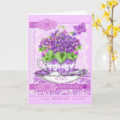 Birth Blume und Gem February Word Game Card Karte (Gelbe Blume)