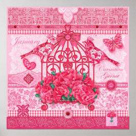 Birth Blume und Gem January Birdcage Poster