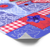 Birth Blume und Gem July Teacup Poster (Ecke)