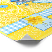 Birth Blume und Gem März Teacup Poster (Ecke)