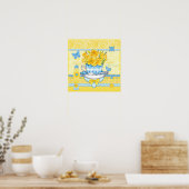 Birth Blume und Gem März Teacup Poster (Küche)