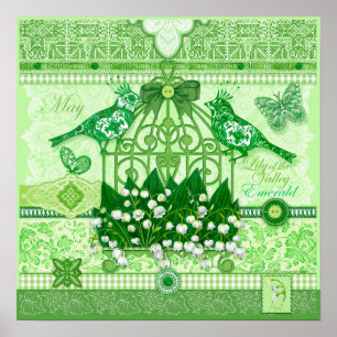 Birth Blume und Gem May Birdcage Poster