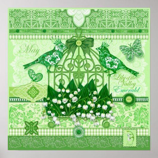 Birth Blume und Gem May Birdcage Poster (Vorne)