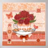 Birth Blume und Gem November Teacup Poster (Vorne)