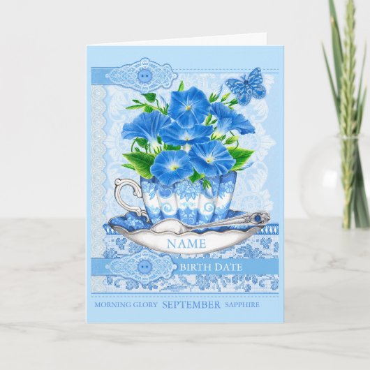 Birth Blume und Gem September Word Game Card Karte (Vorderseite)