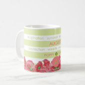 Birth Blume und Gem Stripe Tasse August (Vorderseite Links)