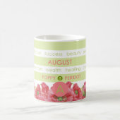 Birth Blume und Gem Stripe Tasse August (Mittel)