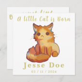 Birth Boy and Girl card, little cat (Vorne/Hinten)