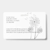 Birth Doula Midfrau Illustrierte Blume Ausweis (Rückseite)