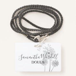 Birth Doula Midfrau Illustrierte Blume Ausweis