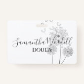 Birth Doula Midfrau Illustrierte Blume Ausweis (Vorderseite)