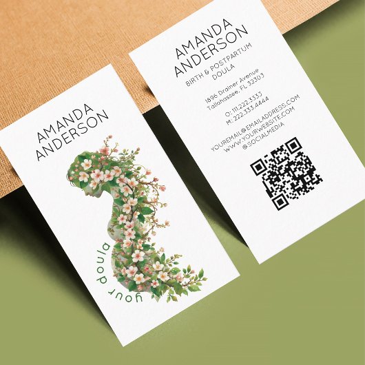 Birth Doula Midwife Pregnancy Birth Coach Qr Code Visitenkarte