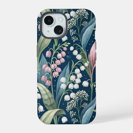 Birth Flower Botanical Design iPhone 15 Hülle (Rückseite)